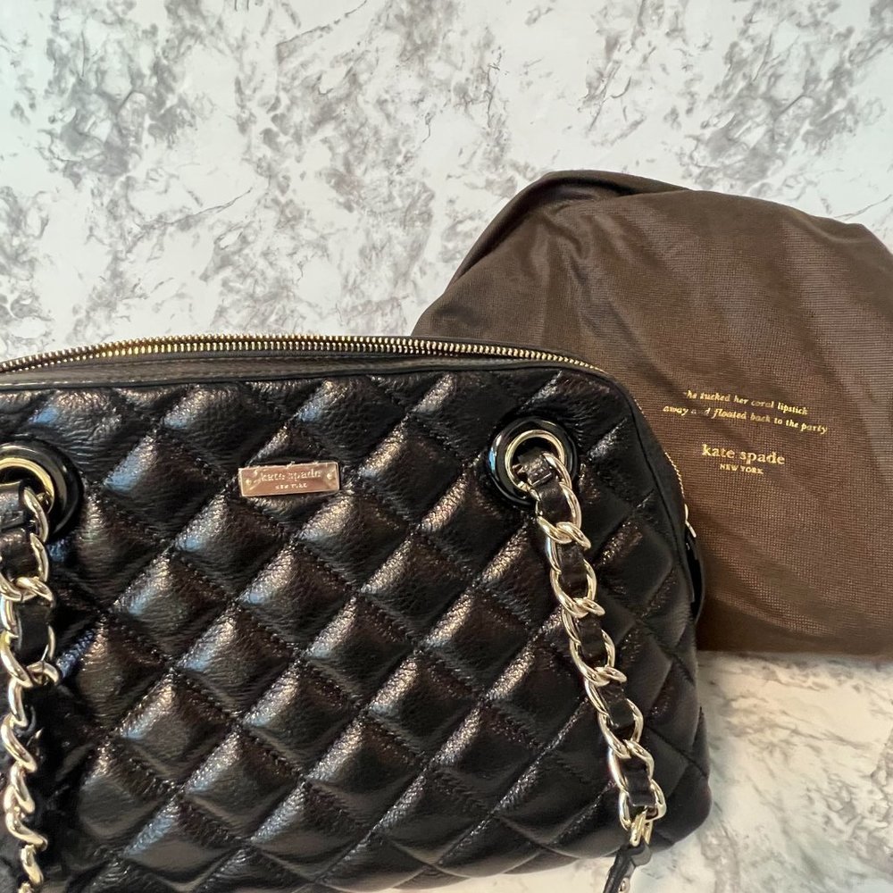 NWT- Kate Spade Georgina Gold Coast Black Quilted Handbag.  Excellent condition.